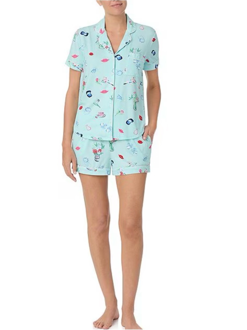 kate spade Mint Short Sleeve Pajama Set with WeddingPrint